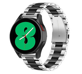 Strap-it® Samsung Galaxy Watch 4 - 40mm Stahlband (Silber/Schwarz) Strap-it® Samsung Galaxy Watch 4 - 40mm Stahlband (Silber/Schwarz)