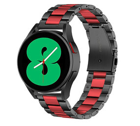 Strap-it® Samsung Galaxy Watch 4 - 40mm Stahlband (Schwarz/Rot) Strap-it® Samsung Galaxy Watch 4 - 40mm Stahlband (Schwarz/Rot)