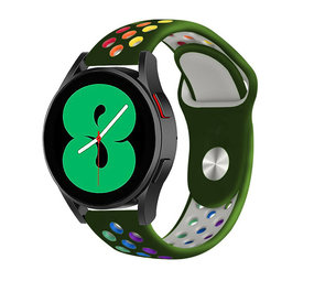 Strap-it® Samsung Galaxy Watch 4 - 40mm Sportarmband (Armeegrün/Bunt) Strap-it® Samsung Galaxy Watch 4 - 40mm Sportarmband (Armeegrün/Bunt)