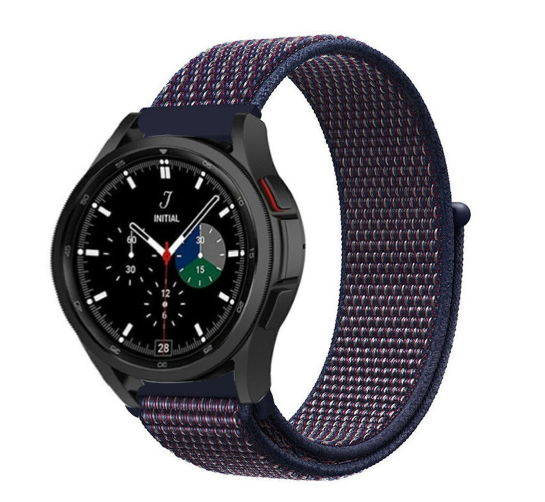 Strap-it® Strap-it Samsung Galaxy Watch 4 Classic 42mm Nylonarmband (Lila/Blau)