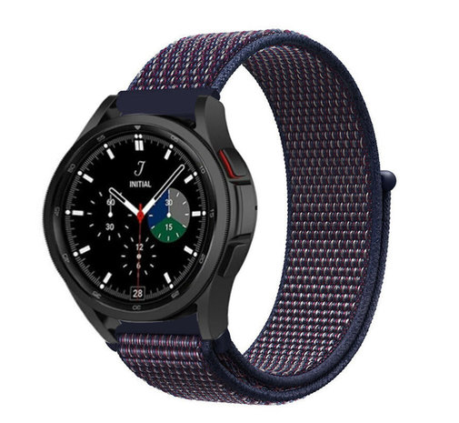 Strap-it® Strap-it Samsung Galaxy Watch 4 Classic 42mm Nylonarmband (Lila/Blau)