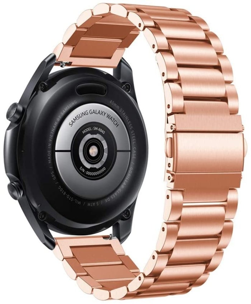 Strap-it® Strap-it Samsung Galaxy Watch 4 Classic 42mm Stahlarmband (Roségold)