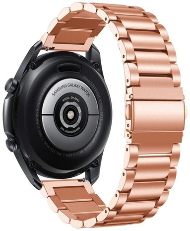 Strap-it® Strap-it Samsung Galaxy Watch 4 Classic 42mm Stahlarmband (Roségold)