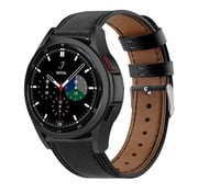 Strap-it® Samsung Galaxy Watch 4 Classic 46mm Lederarmband (schlankes Schwarz)