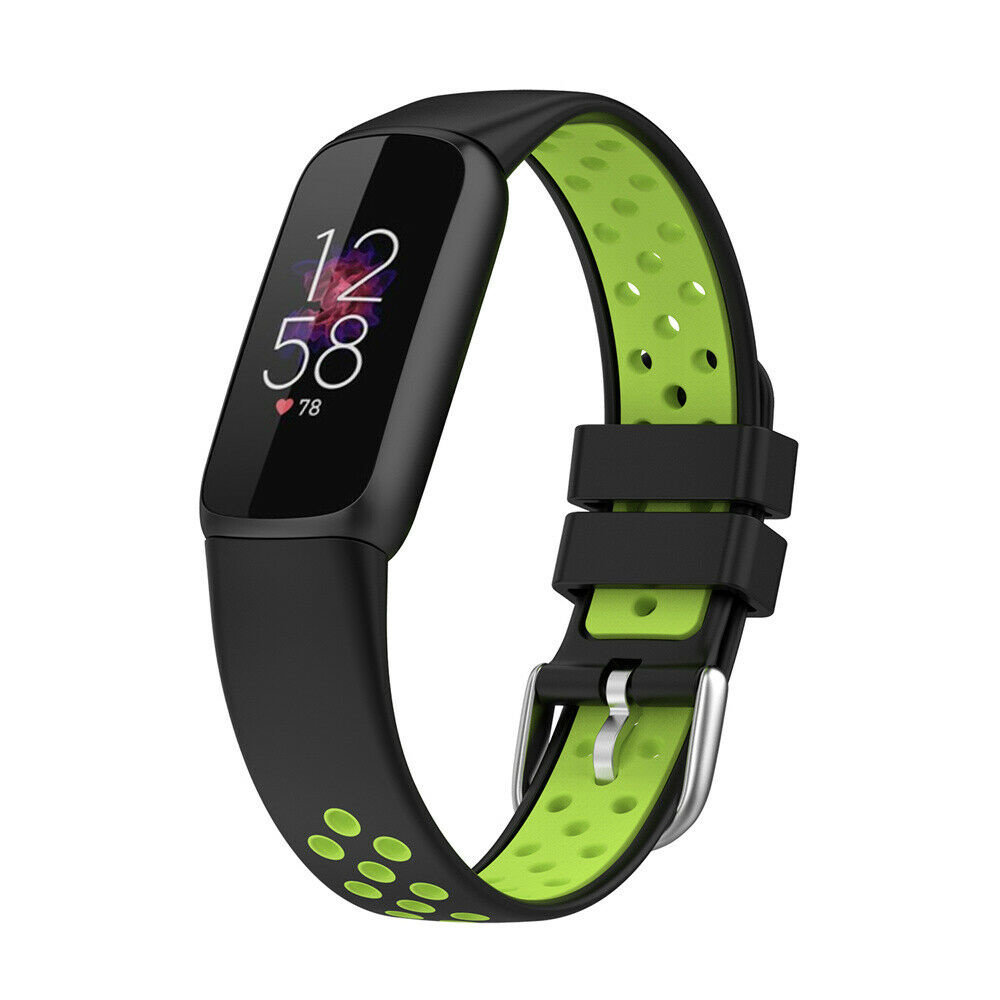 Strap-it® Strap-it Fitbit Luxe Sportarmband (Schwarz/Grün)
