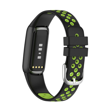 Strap-it® Strap-it Fitbit Luxe Sportarmband (Schwarz/Grün)