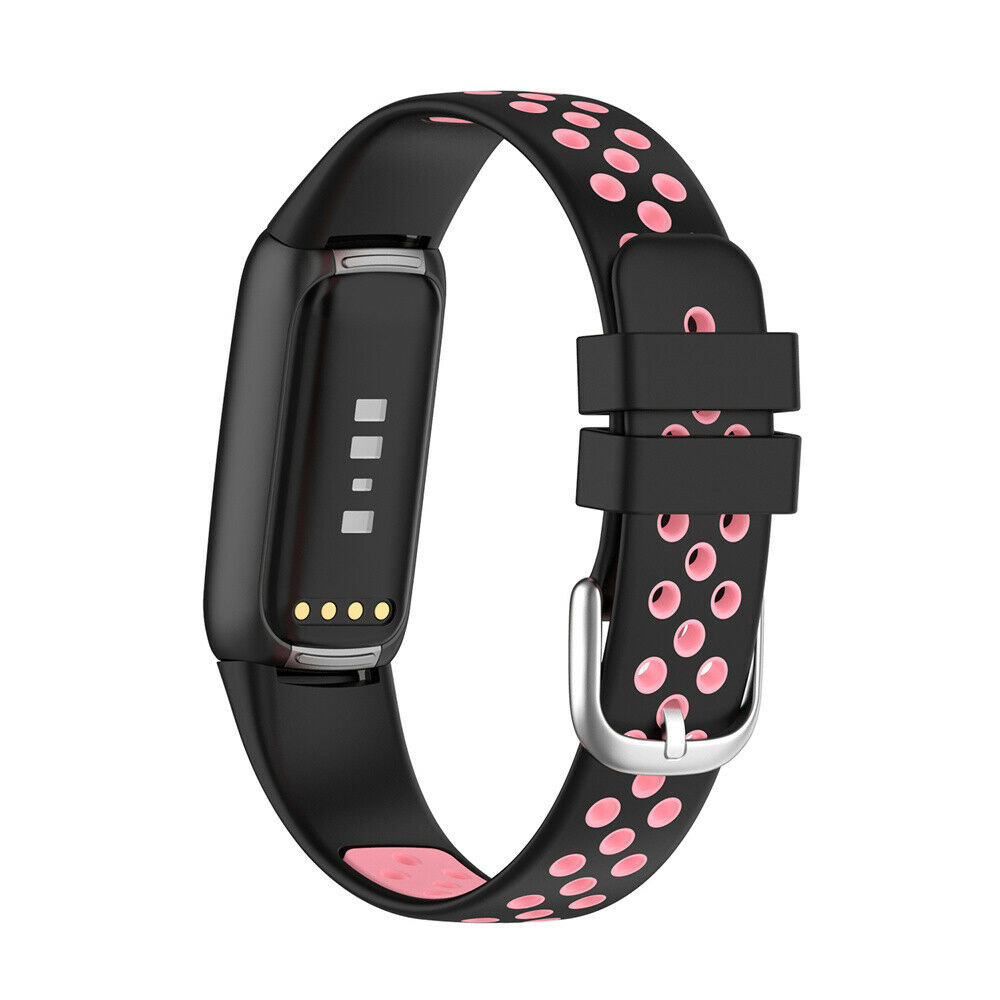 Strap-it® Strap-it Fitbit Luxe Sportarmband (Schwarz/Rosa)
