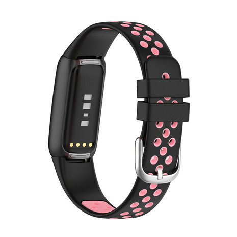 Strap-it® Strap-it Fitbit Luxe Sportarmband (Schwarz/Rosa)