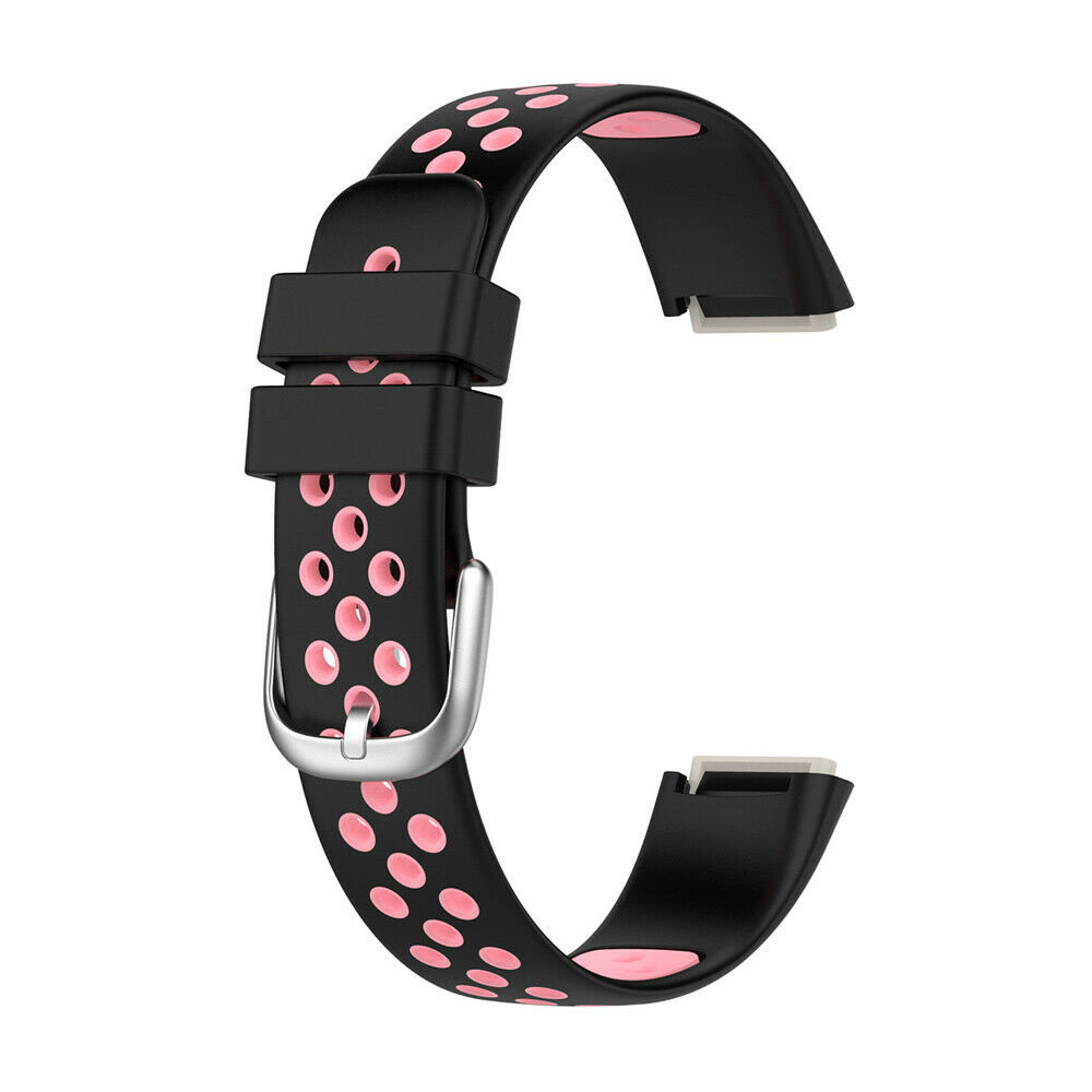 Strap-it® Strap-it Fitbit Luxe Sportarmband (Schwarz/Rosa)