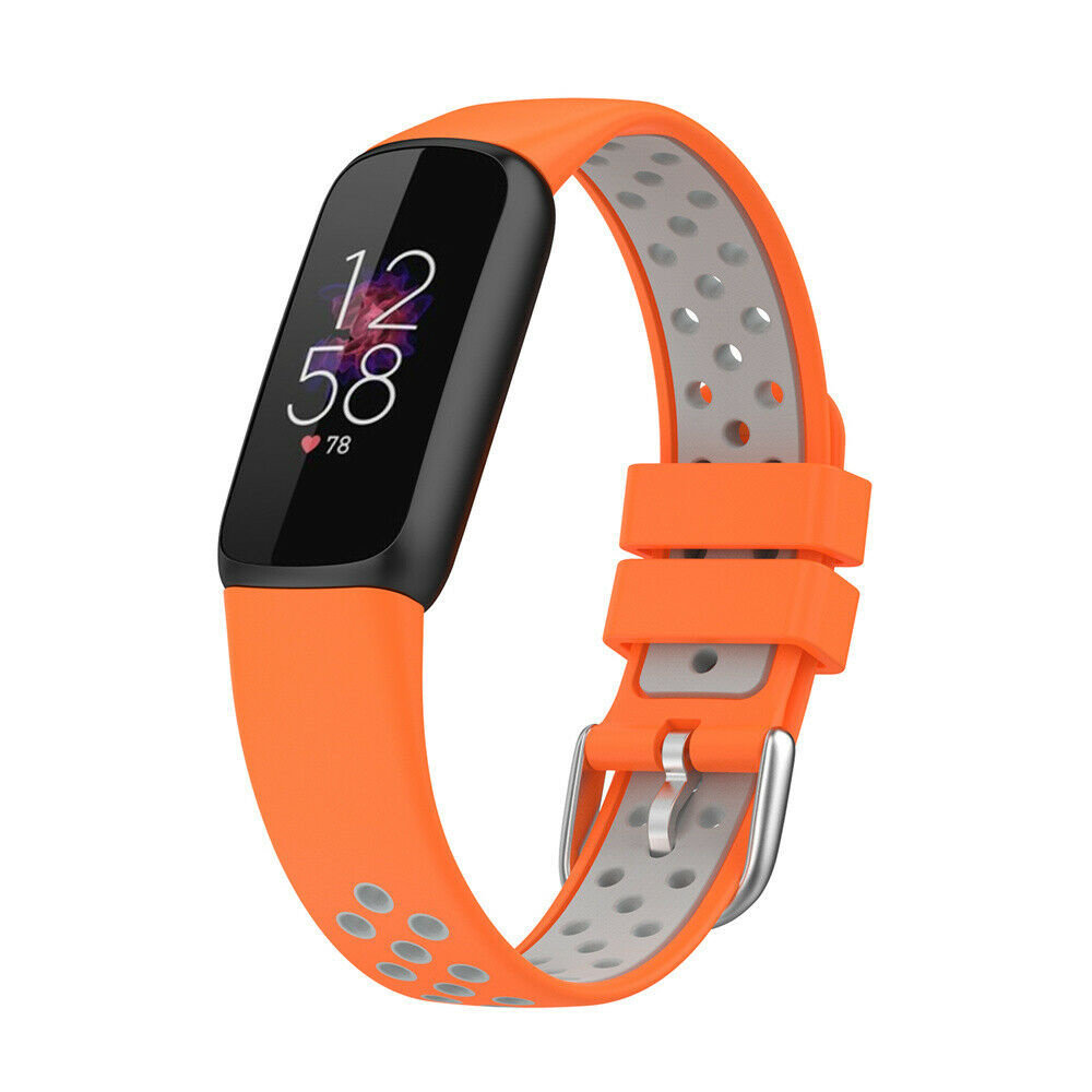 Strap-it® Strap-it Fitbit Luxe Sportarmband (Orange/Grau) Strap-it® Strap-it Fitbit Luxe Sportarmband (Orange/Grau)