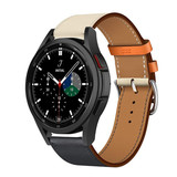 Strap-it® Samsung Galaxy Watch 4 Classic 42mm Lederarmband (Weiß/Dunkelblau) Strap-it® Samsung Galaxy Watch 4 Classic 42mm Lederarmband (Weiß/Dunkelblau)