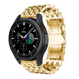 Strap-it® Samsung Galaxy Watch 4 Classic 42mm Drachenarmband aus Stahl (Gold) Strap-it® Samsung Galaxy Watch 4 Classic 42mm Drachenarmband aus Stahl (Gold)