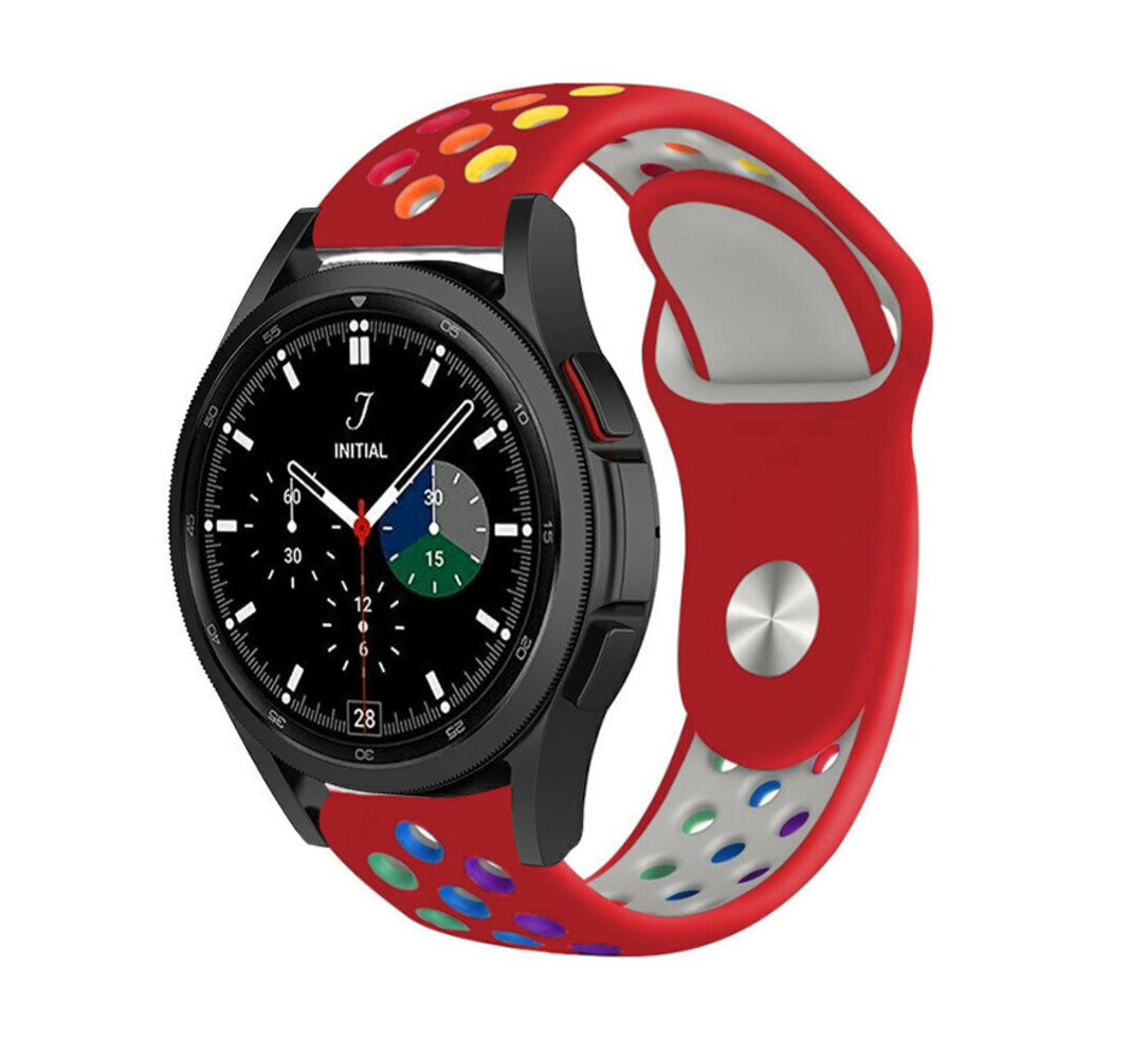 Strap-it® Strap-it Samsung Galaxy Watch 4 Classic 42mm Sportarmband (Rot/Bunt)