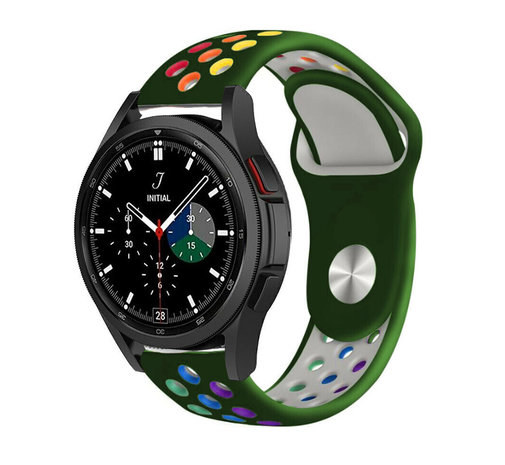 Strap-it® Strap-it Samsung Galaxy Watch 4 Classic 42mm Sportarmband (ArmeeGrün/Bunt)