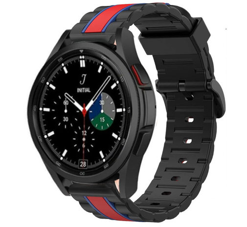 Strap-it® Strap-it Samsung Galaxy Watch 4 Classic 42mm Special Edition Band (Schwarz/Rot)