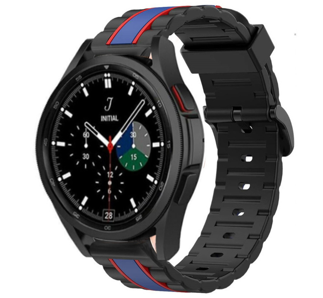 Strap-it® Strap-it Samsung Galaxy Watch 4 Classic 42mm Special Edition Band (Schwarz/Blau)