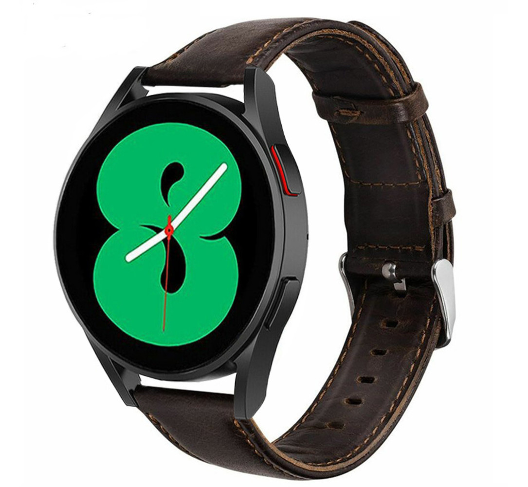Strap-it® Strap-it Samsung Galaxy Watch 4 - 40mm Lederarmband (Dunkelbraun)