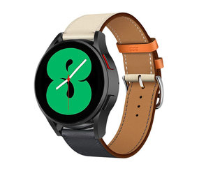 Strap-it® Samsung Galaxy Watch 4 - 40mm Lederarmband (Weiß/Dunkelblau) Strap-it® Samsung Galaxy Watch 4 - 40mm Lederarmband (Weiß/Dunkelblau)