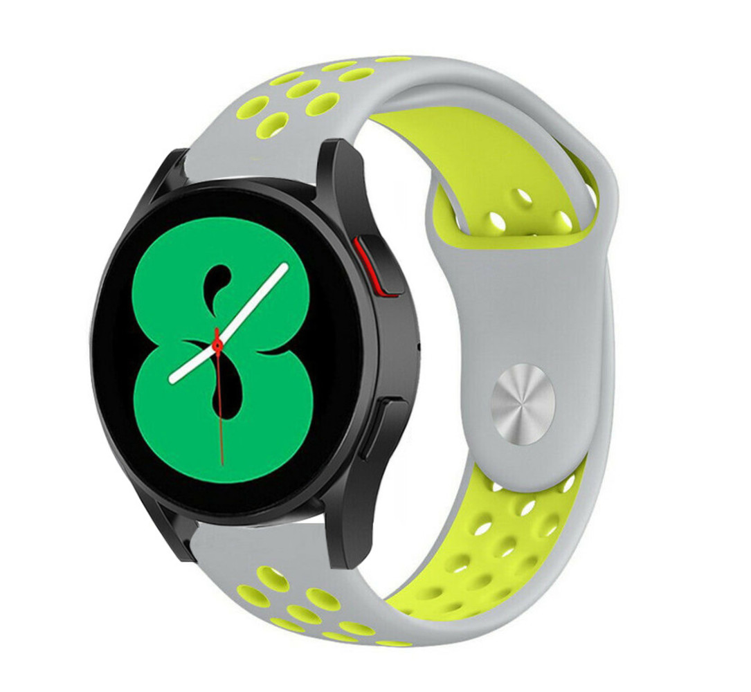 Strap-it® Strap-it Samsung Galaxy Watch 4 - 40mm Sportarmband (Grau/Gelb)