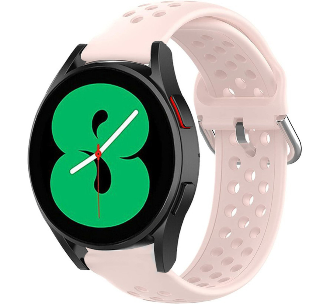 Strap-it® Strap-it Samsung Galaxy Watch 4 - 40mm perforiertes Silikonarmband (Hellrosa)