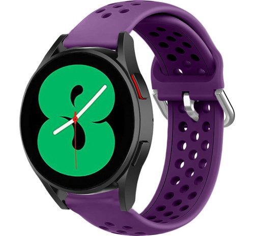 Strap-it® Strap-it Samsung Galaxy Watch 4 - 40mm Silikonarmband mit Löchern (Lila)