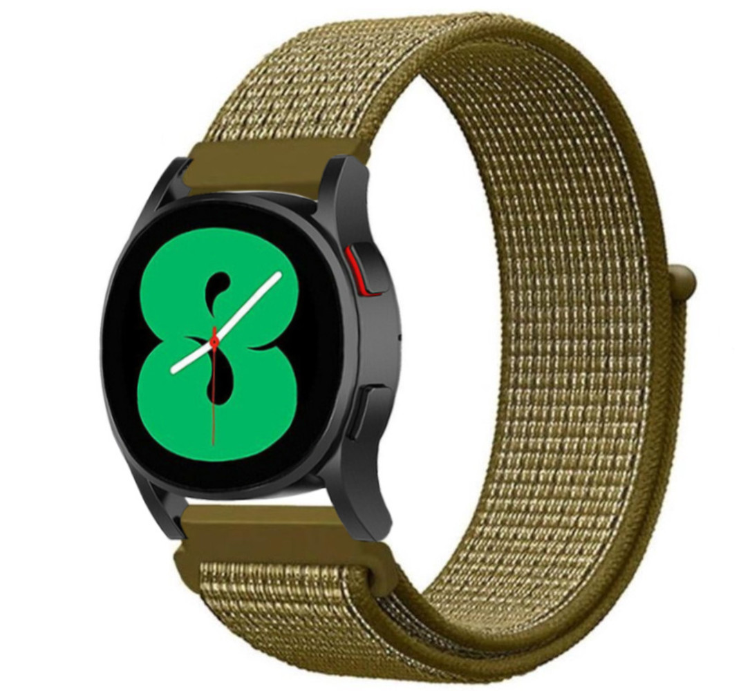 Strap-it® Strap-it Samsung Galaxy Watch 4 - 40mm Nylonarmband (Oliv)