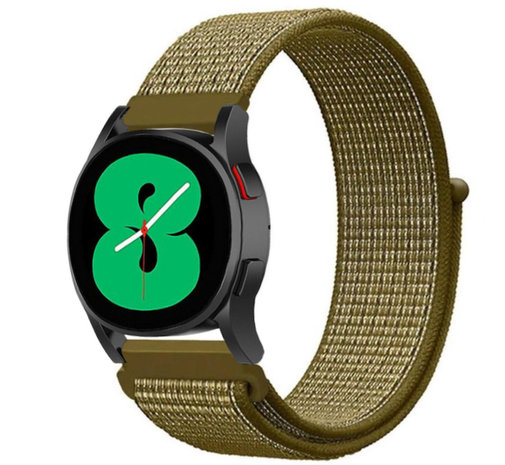 Strap-it® Strap-it Samsung Galaxy Watch 4 - 40mm Nylonarmband (Oliv)