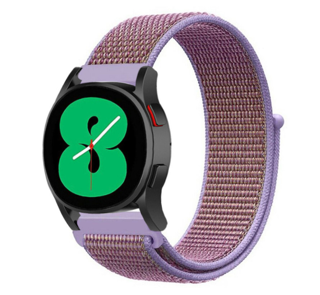 Strap-it® Strap-it Samsung Galaxy Watch 4 - 44mm Nylonarmband (Lila) Strap-it® Strap-it Samsung Galaxy Watch 4 - 44mm Nylonarmband (Lila)