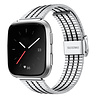 Strap-it® Strap-it Fitbit Versa / Versa 2 Edelstahlarmband (Silber/Schwarz) Strap-it® Strap-it Fitbit Versa / Versa 2 Edelstahlarmband (Silber/Schwarz)