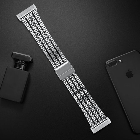 Strap-it® Strap-it Fitbit Versa 3 Edelstahlarmband (Silber/Schwarz) Strap-it® Strap-it Fitbit Versa 3 Edelstahlarmband (Silber/Schwarz)