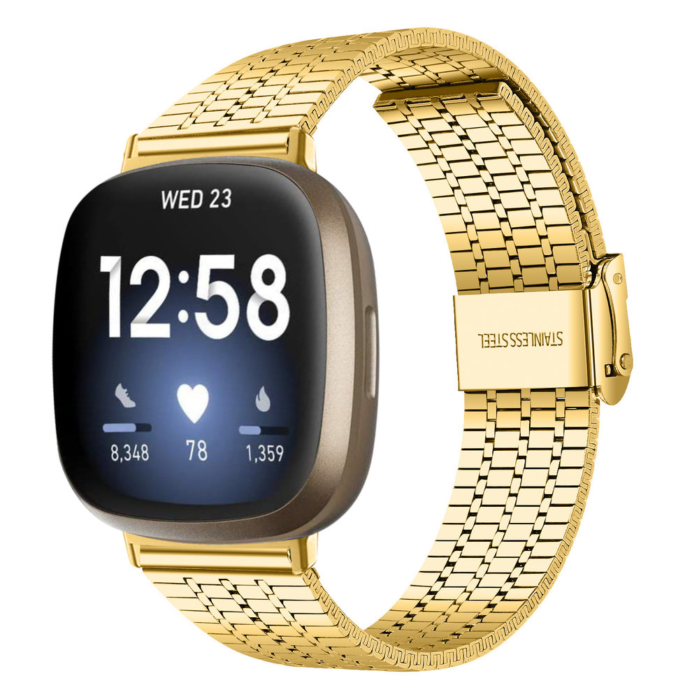 Strap-it® Strap-it Fitbit Sense Edelstahlarmband (Gold) Strap-it® Strap-it Fitbit Sense Edelstahlarmband (Gold)