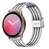 Strap-it® Samsung Galaxy Watch Active Edelstahlarmband (Silber/Schwarz) Strap-it® Samsung Galaxy Watch Active Edelstahlarmband (Silber/Schwarz)
