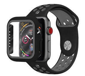 Strap-it® Apple Watch Sportarmband + TPU Hülle (Schwarz/Grau) Strap-it® Apple Watch Sportarmband + TPU Hülle (Schwarz/Grau)
