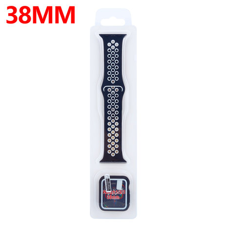 Strap-it® Strap-it Apple Watch Sportarmband + TPU-Hülle (Schwarz/Weiß)