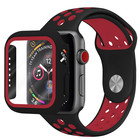 Strap-it® Strap-it Apple Watch Sportarmband + TPU-Hülle (Schwarz/Rot)