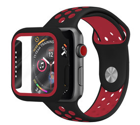 Strap-it® Apple Watch Sportarmband + TPU Hülle (Schwarz/Rot) Strap-it® Apple Watch Sportarmband + TPU Hülle (Schwarz/Rot)