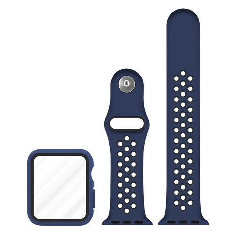 Strap-it® Strap-it Apple Watch Sportarmband + TPU-Hülle (Blau/Schwarz) Strap-it® Strap-it Apple Watch Sportarmband + TPU-Hülle (Blau/Schwarz)