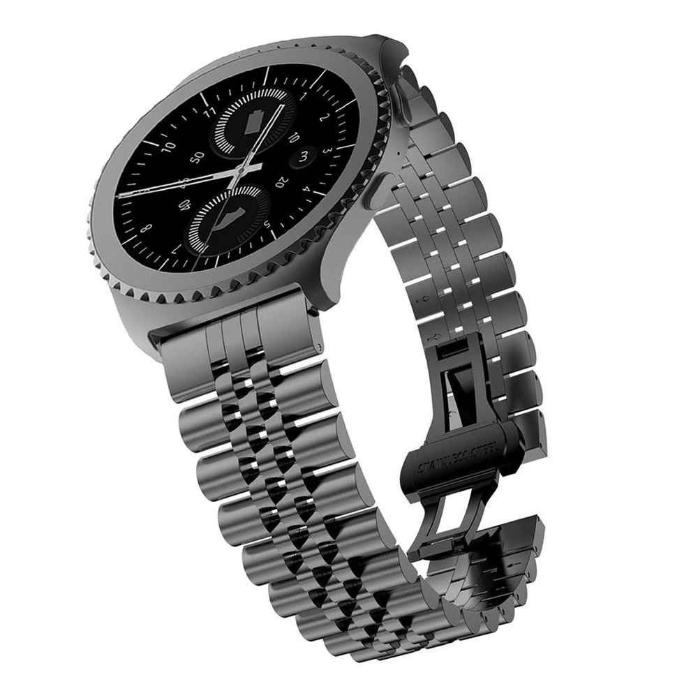 Strap-it® Strap-it Samsung Galaxy Watch 42mm Jubilee-Stahlband (Schwarz)