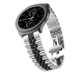 Strap-it® Samsung Galaxy Watch 42mm Jubilee Stahlband (Silber/Schwarz) Strap-it® Samsung Galaxy Watch 42mm Jubilee Stahlband (Silber/Schwarz)