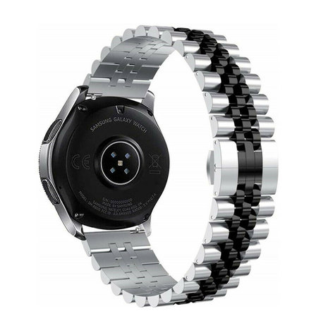 Strap-it® Strap-it Samsung Galaxy Watch 3 41mm Jubilee Stahlband (Silber/Schwarz)
