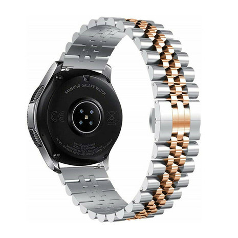 Strap-it® Strap-it Samsung Galaxy Watch 3 41mm Jubilee-Stahlarmband (Silber/Roségold)