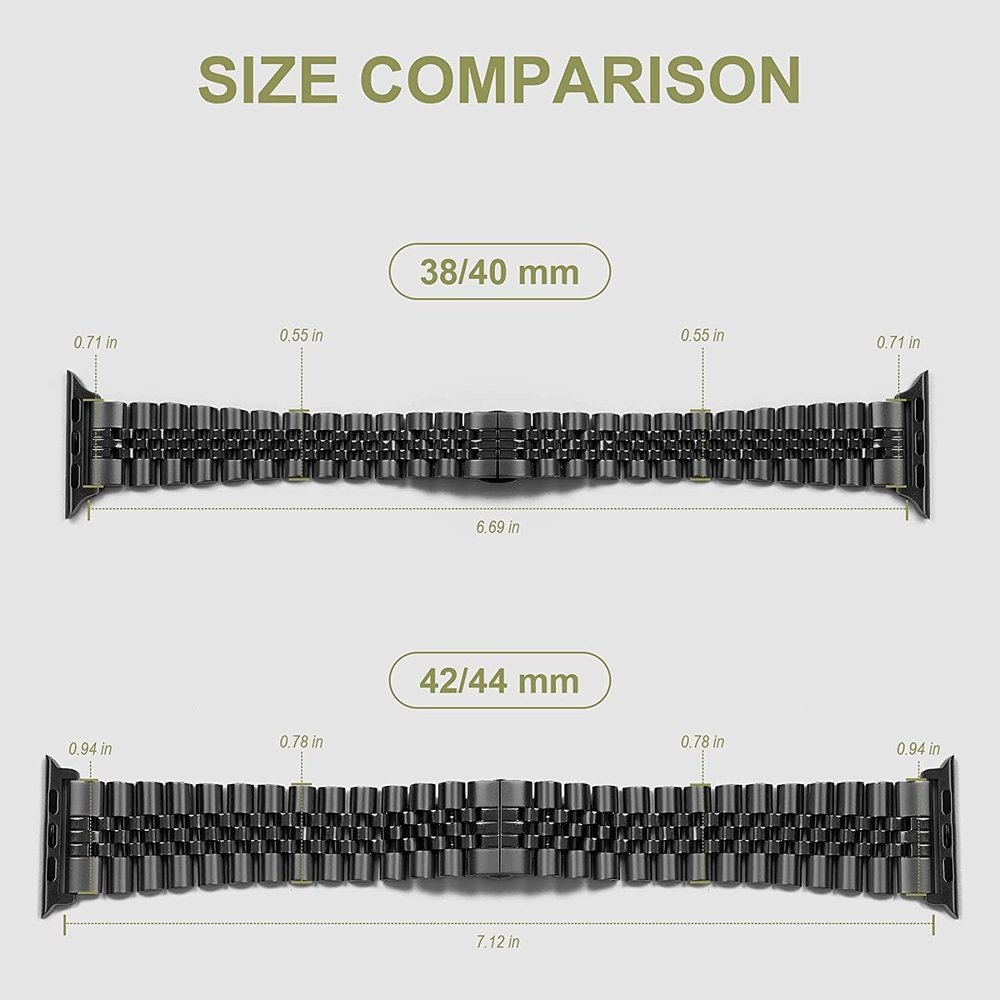 Strap-it® Strap-it Apple Watch Jubilee Stahlarmband (Schwarz) Strap-it® Strap-it Apple Watch Jubilee Stahlarmband (Schwarz)