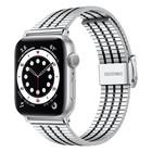 Strap-it® Strap-it Apple Watch Edelstahlarmband (Silber/Schwarz)