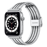 Strap-it® Apple Watch Edelstahlband (Silber/Schwarz)