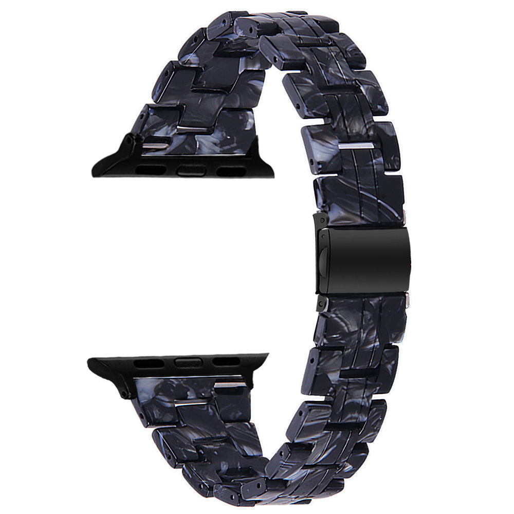 Strap-it® Strap-it Apple Watch Stahlarmband (Schwarz/Weiß)