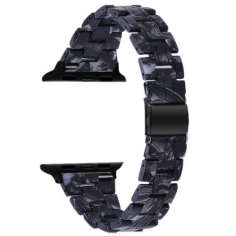 Strap-it® Strap-it Apple Watch Stahlarmband (Schwarz/Weiß)