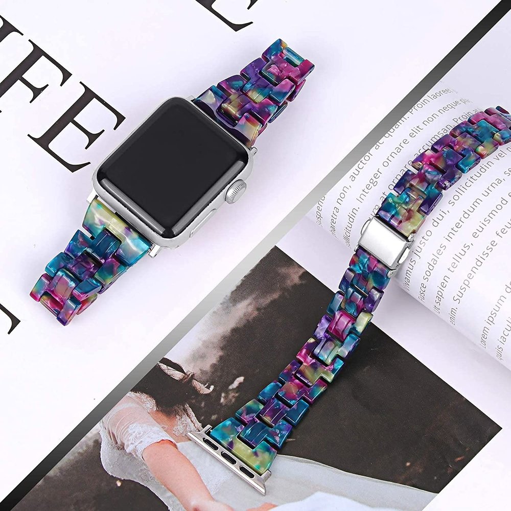 Strap-it® Strap-it Apple Watch Resinarmband (Bunt Lila) Strap-it® Strap-it Apple Watch Resinarmband (Bunt Lila)