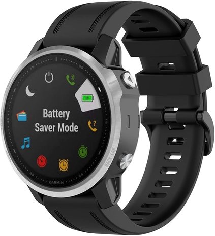 Strap-it® Strap-it® Garmin Fenix ​​5s/6s Silikonarmband (Schwarz)