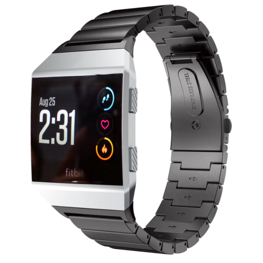 Fitbit Ionic Metallarmband (Schwarz) Smartwatcharmbaender.de