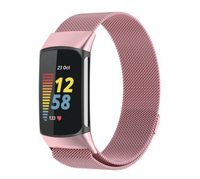 Strap-it® Fitbit Charge 5 Milanese Armband (Rosa) Strap-it® Fitbit Charge 5 Milanese Armband (Rosa)